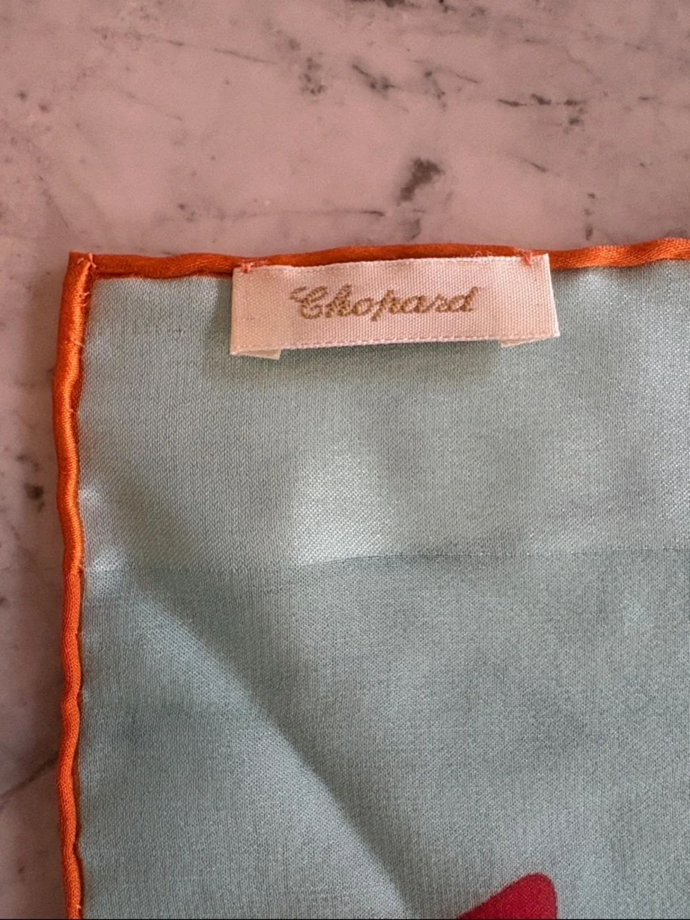 Vintage Chopard Chiffon Silk Scarf with Multi-Color Butterfly Motif